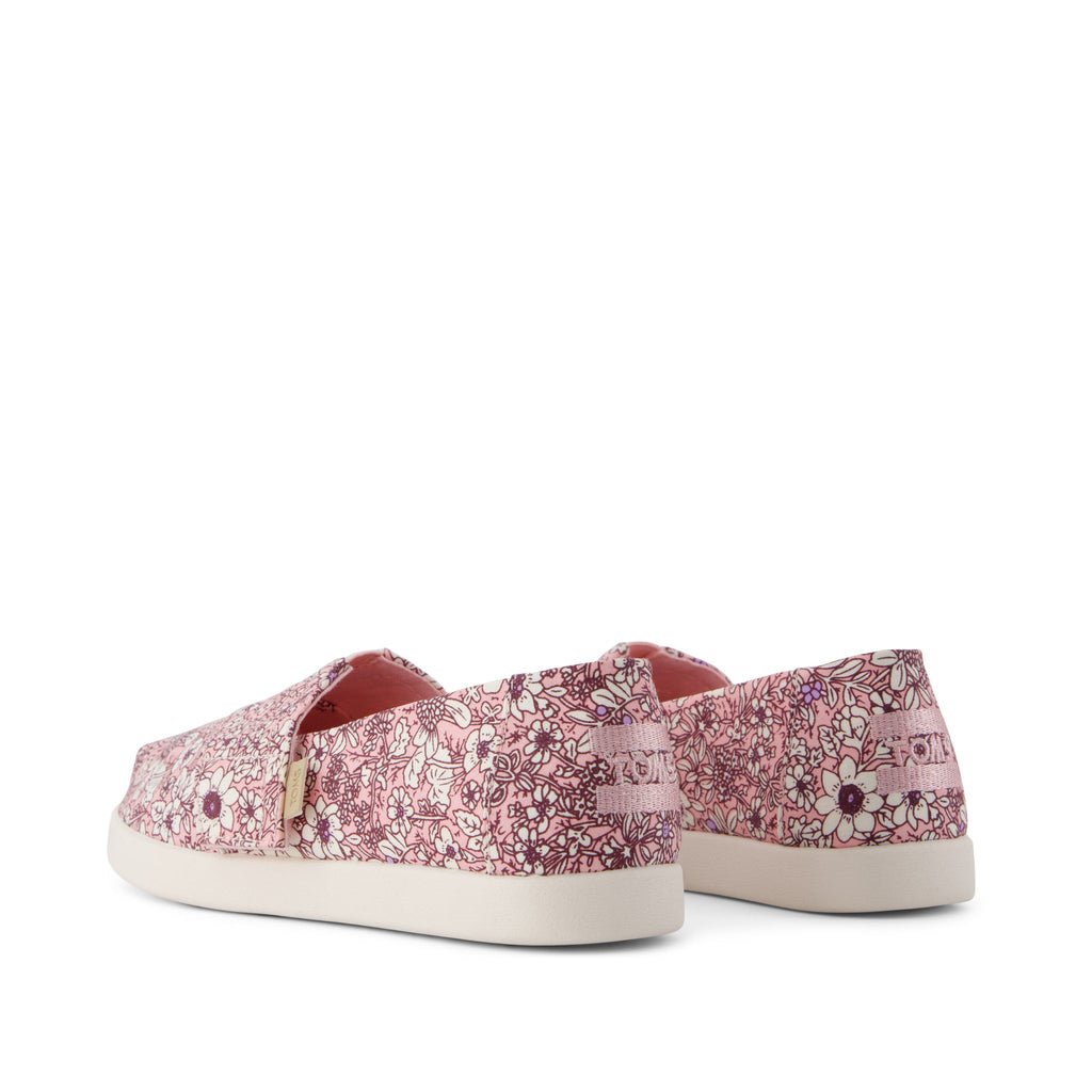 Alpargata Classic Kids Shoe - Pink Quartz Floral Back View