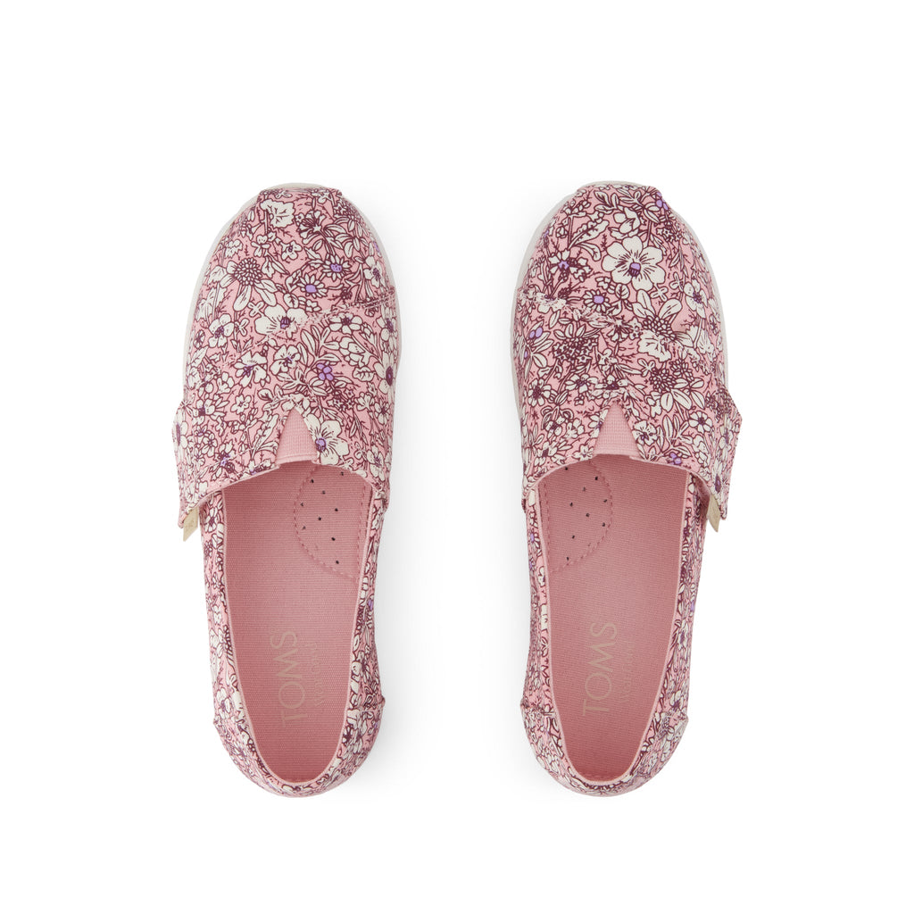 Alpargata Classic Kids Shoe - Pink Quartz Floral Top View