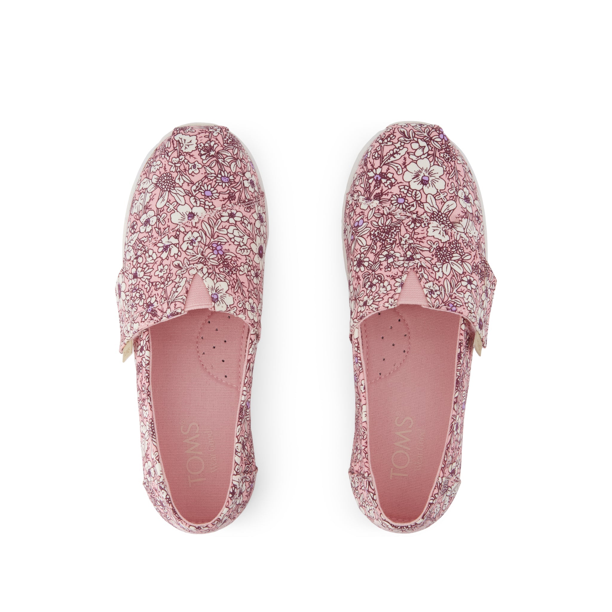 Alpargata Classic Kids Shoe - Pink Quartz Floral Top View