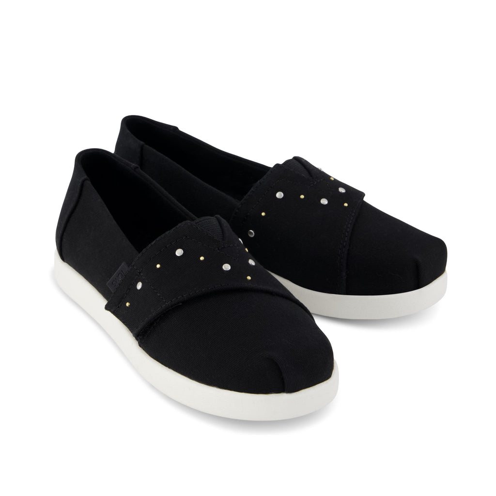 Alpargata Classic Kids Shoe - Black Brushed Twill Front View
