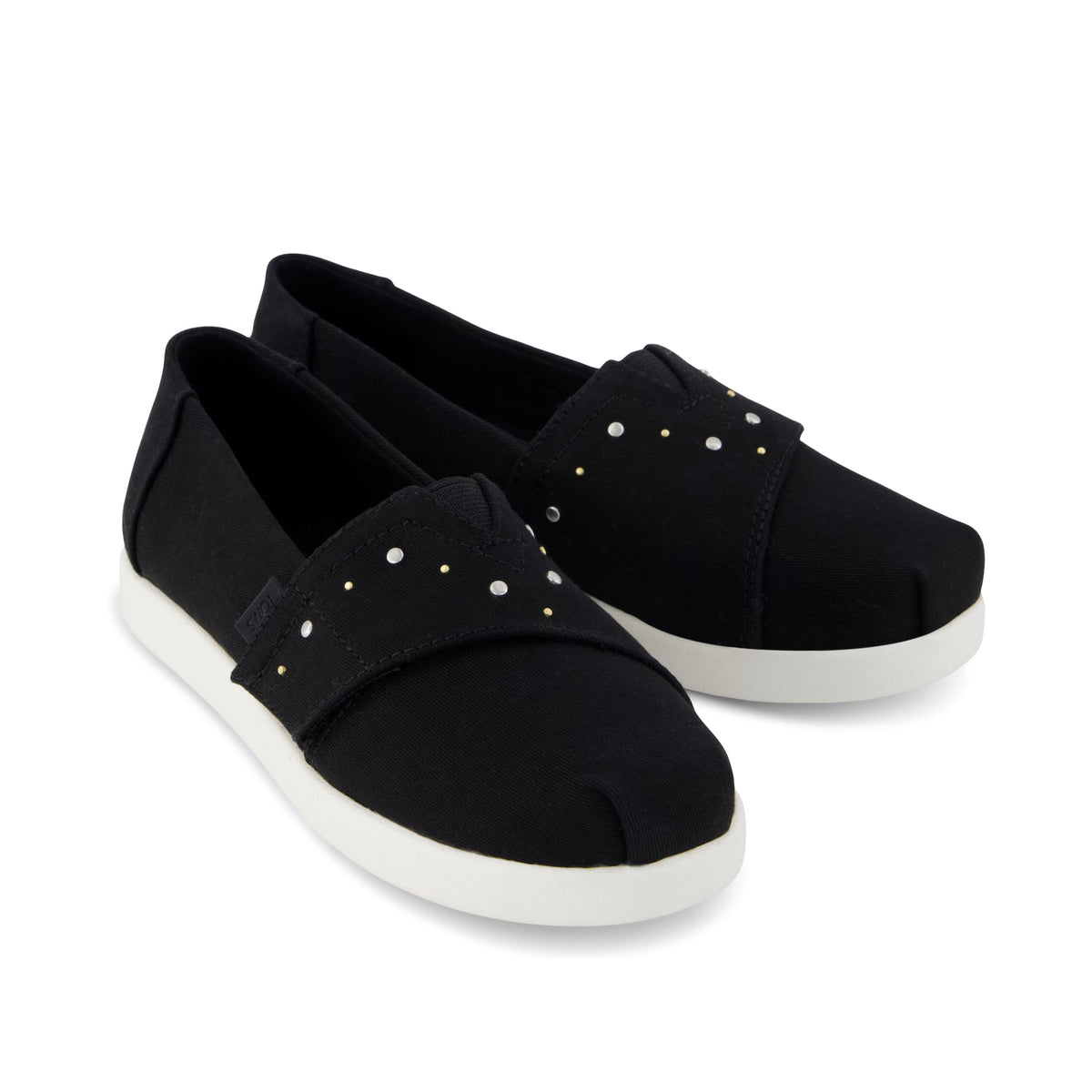 Alpargata Classic Kids Shoe - Black Brushed Twill Front View