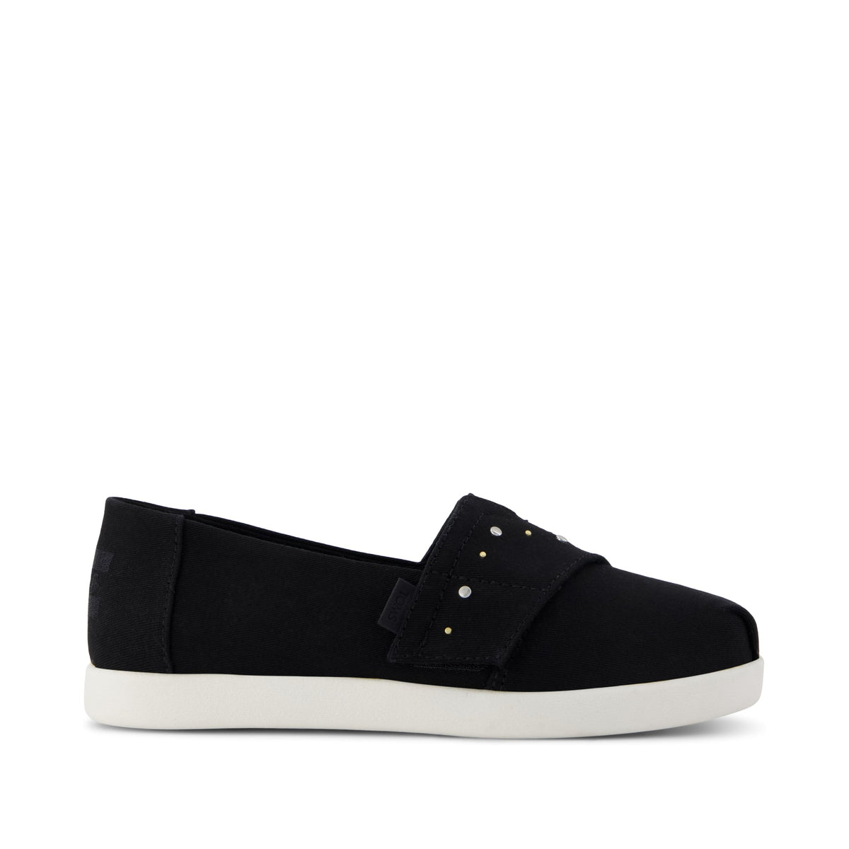 Alpargata Classic Kids Shoe - Black Brushed Twill Side View
