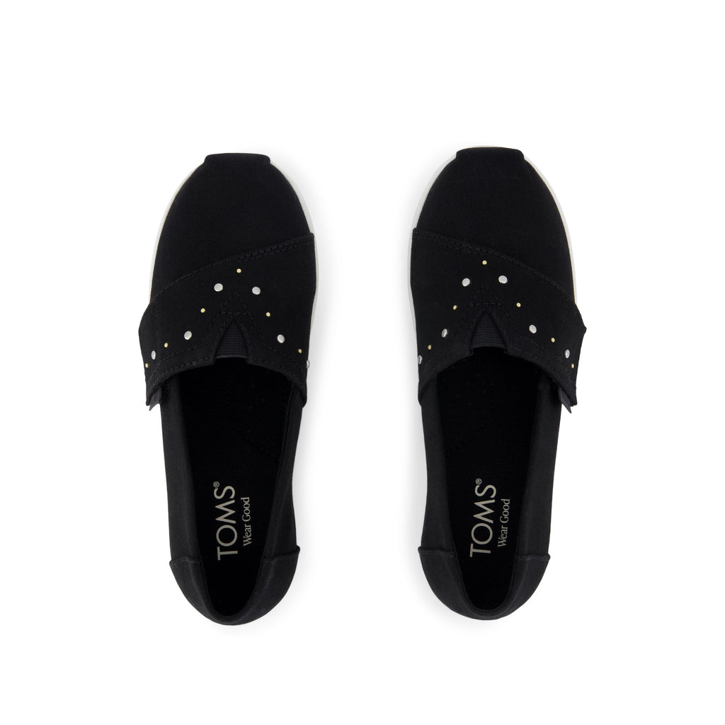 Alpargata Classic Kids Shoe - Black Brushed Twill Top View