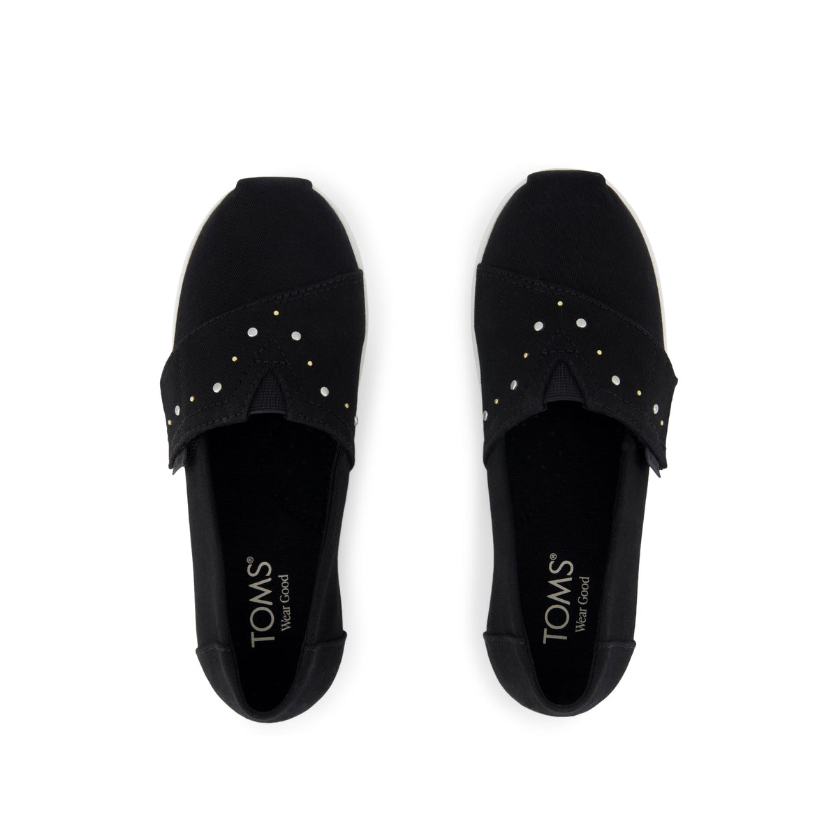 Alpargata Classic Kids Shoe - Black Brushed Twill Top View