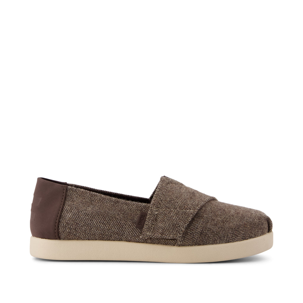 Alpargata Classic Kids Shoe - Hot Cocoa Herringbone Side View