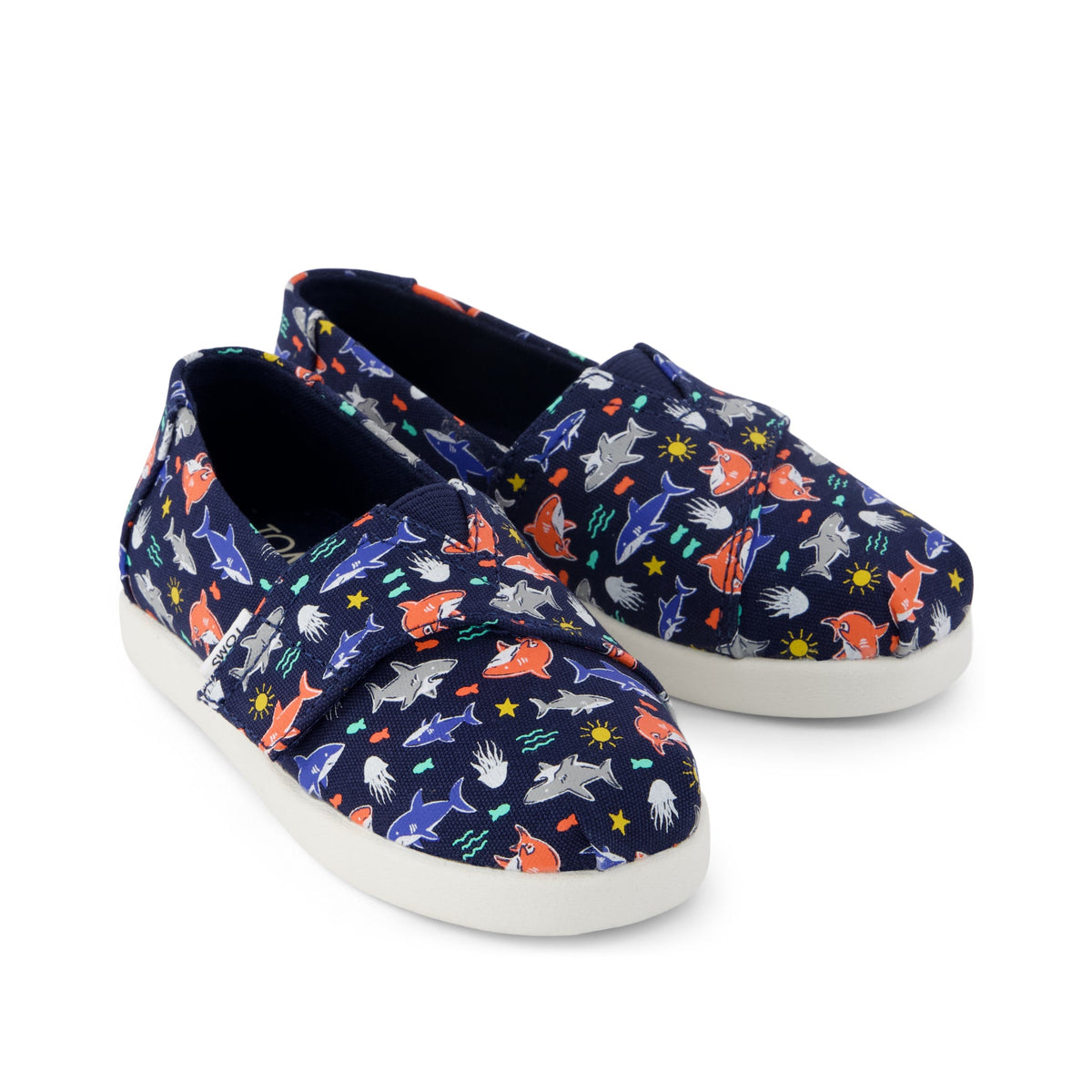 Alpargata Classic Toddler Shoe - Navy Glow in the Dark Shark Friends Front View