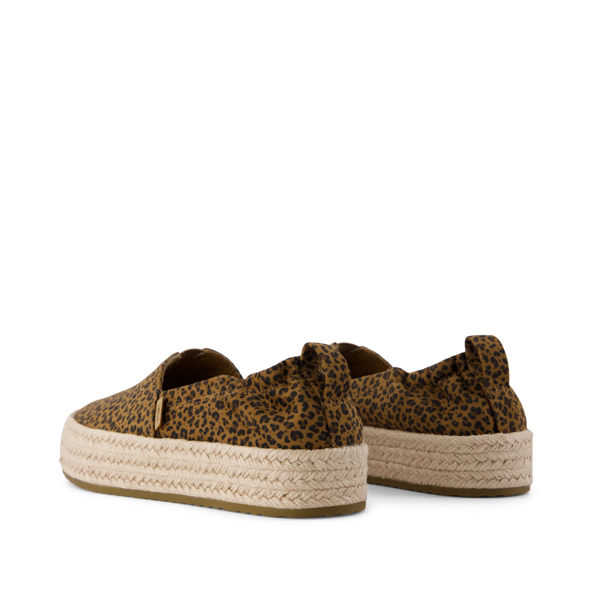 Valencia Platform Kids Espadrille - Toffee Leopard Print Back View