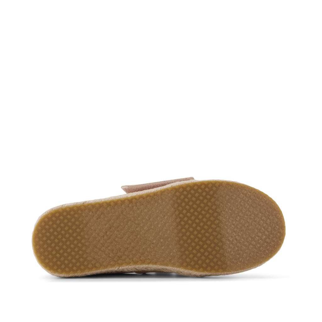 Carolina Lace-Up Kids Espadrille - Seashell Metallic Faux Leather Bottom Sole View