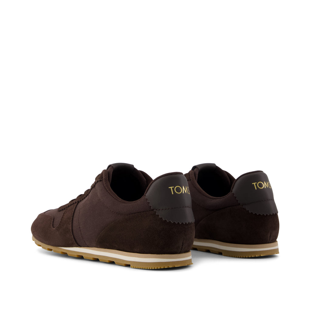 TRVL Lite Palisade Sneaker - Water Repellent Chocolate Vintage Twill Back View
