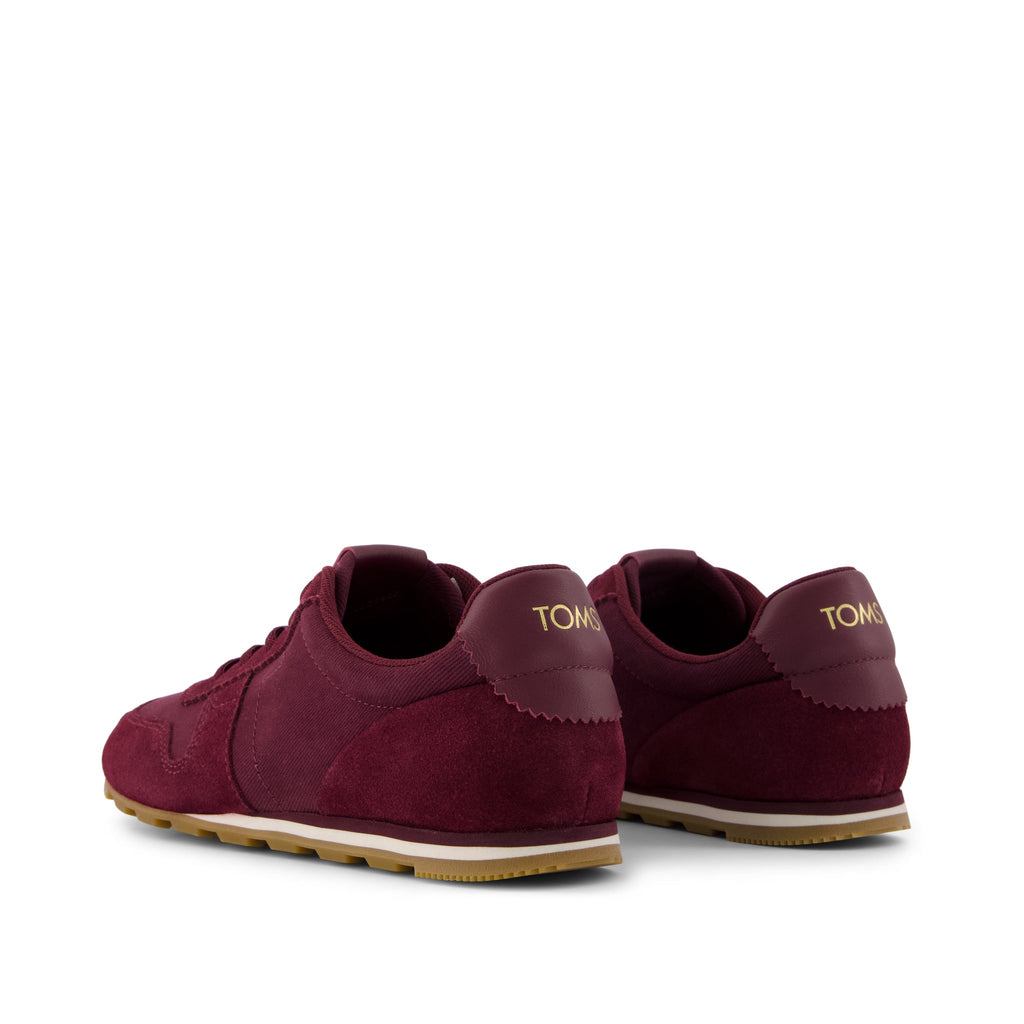 TRVL Lite Palisade Sneaker - Water Repellent Burgundy Vintage Twill Back View