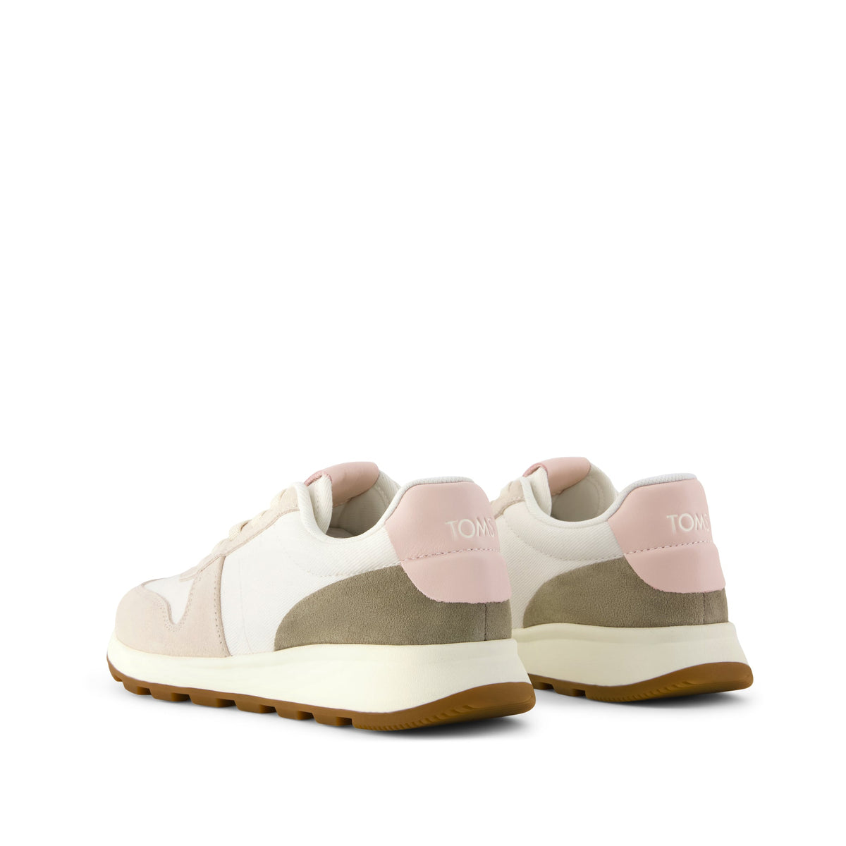 TRVL LITE Retro Runner Sneaker - Water Repellent Cream Vintage Twill Back View