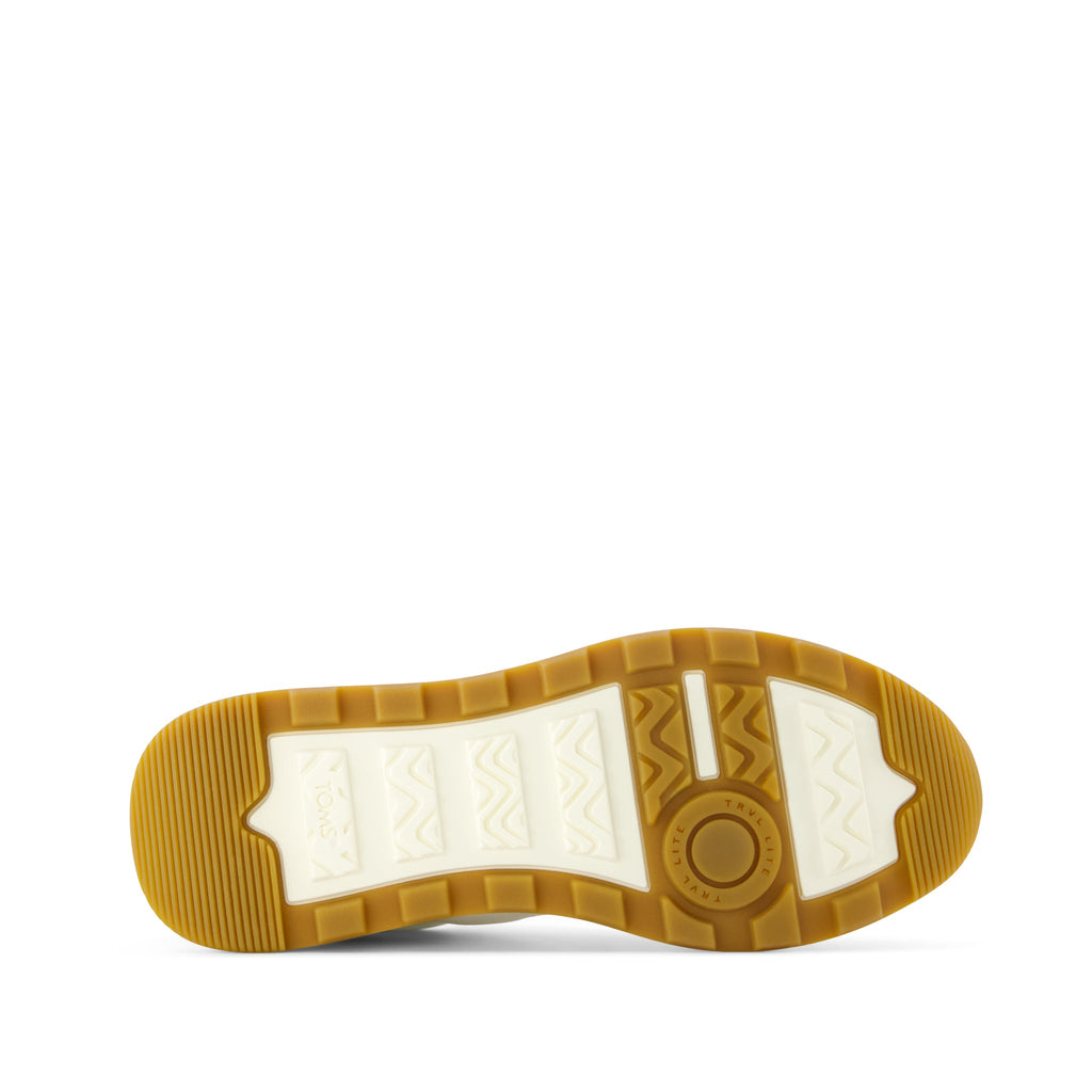 TRVL LITE Retro Runner Sneaker - Water Repellent Cream Vintage Twill Bottom Sole View