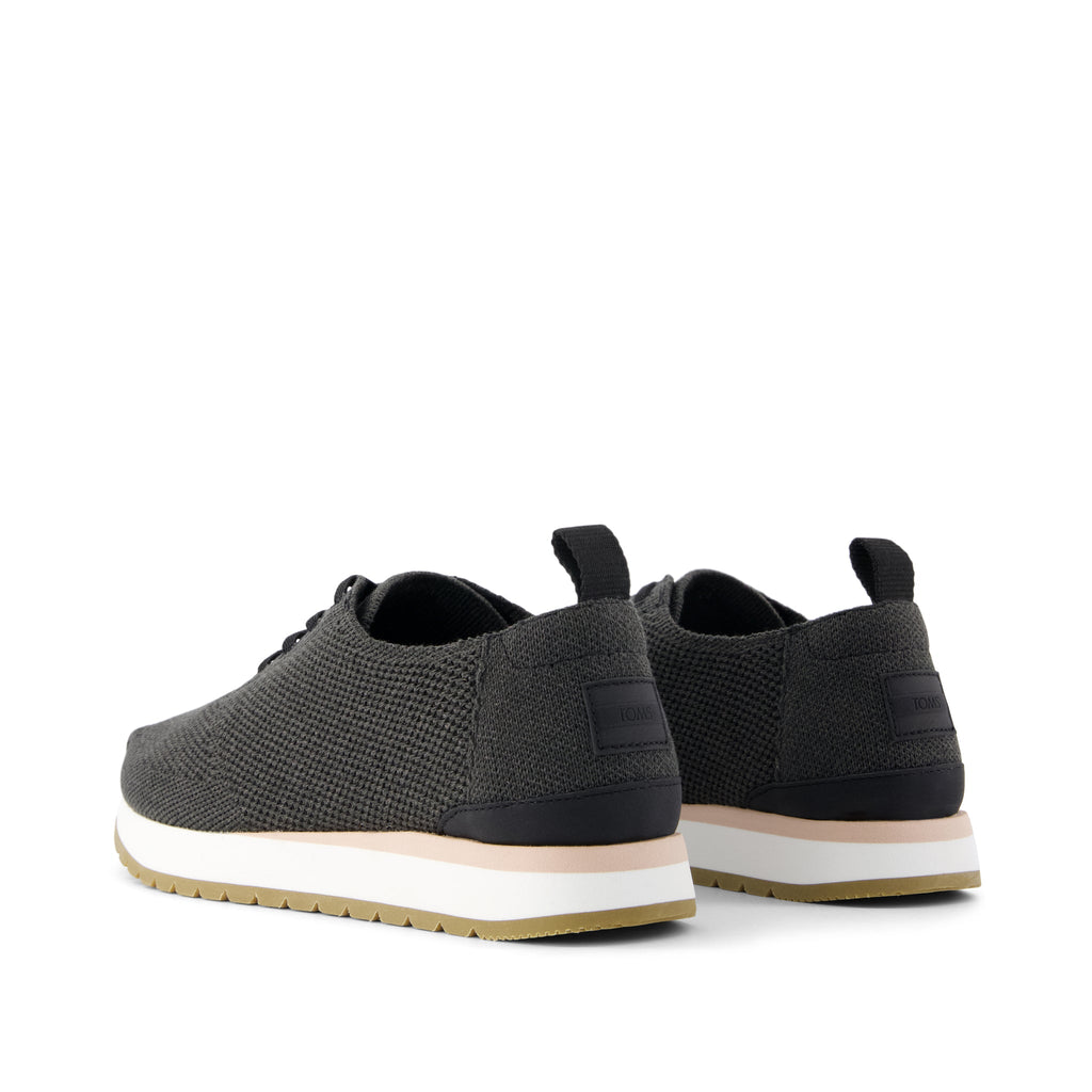 Resident Plus Lace-Up Sneaker - Charcoal Engineered Knit Back View