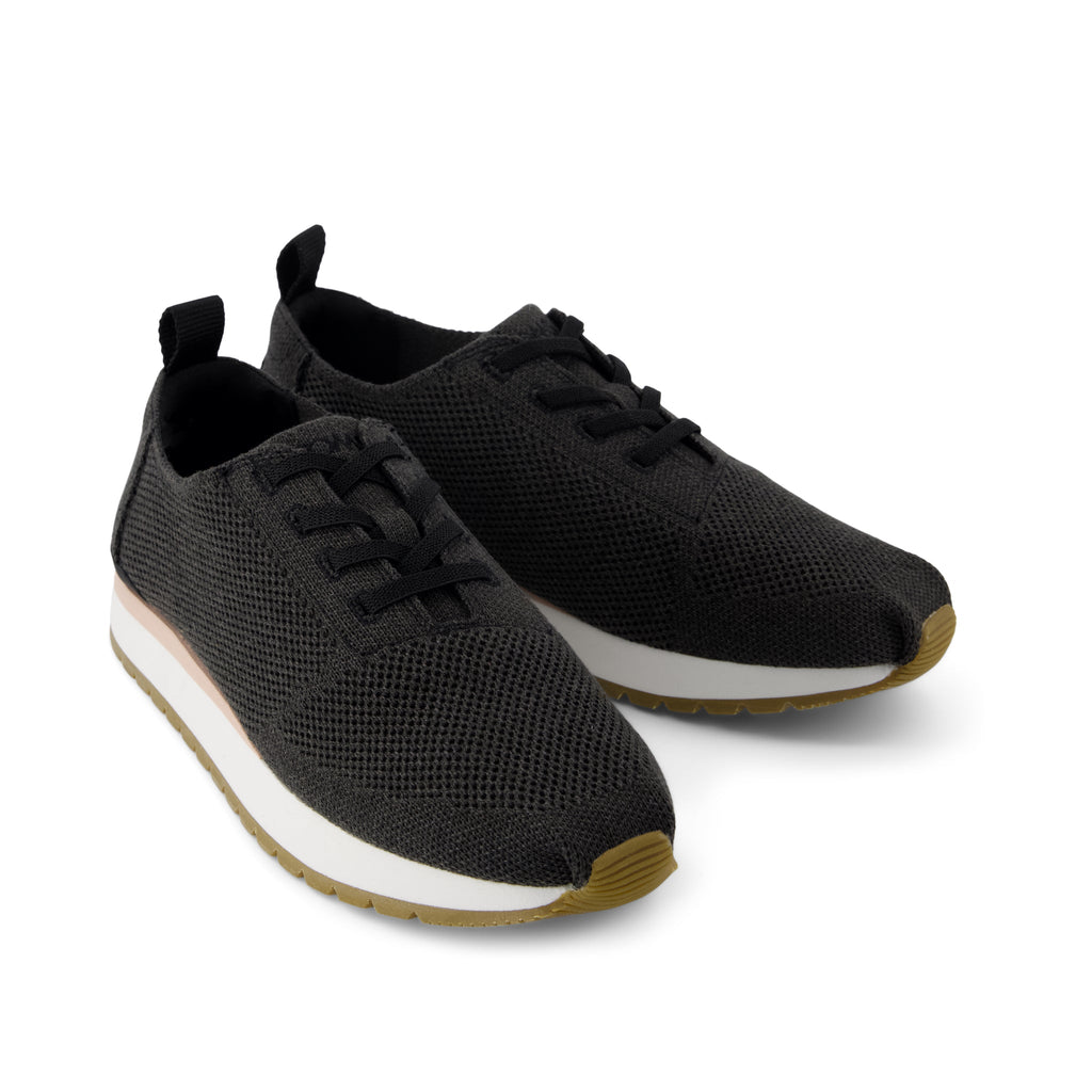 Resident Plus Lace-Up Sneaker - Charcoal Engineered Knit Front View