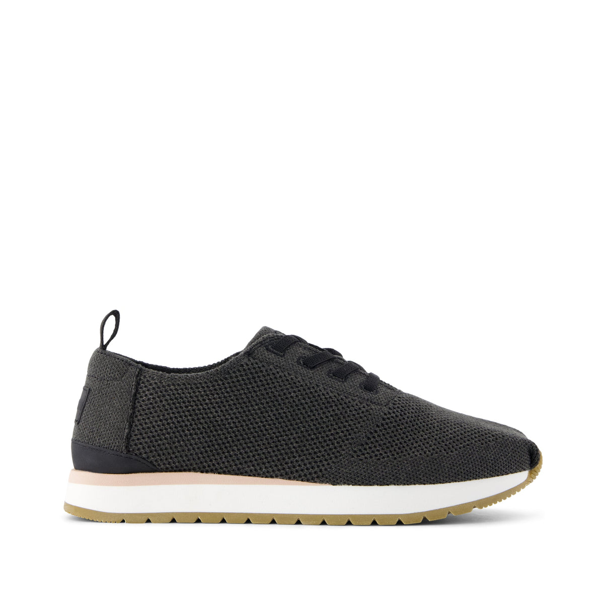 Resident Plus Lace-Up Sneaker - Charcoal Engineered Knit Side View