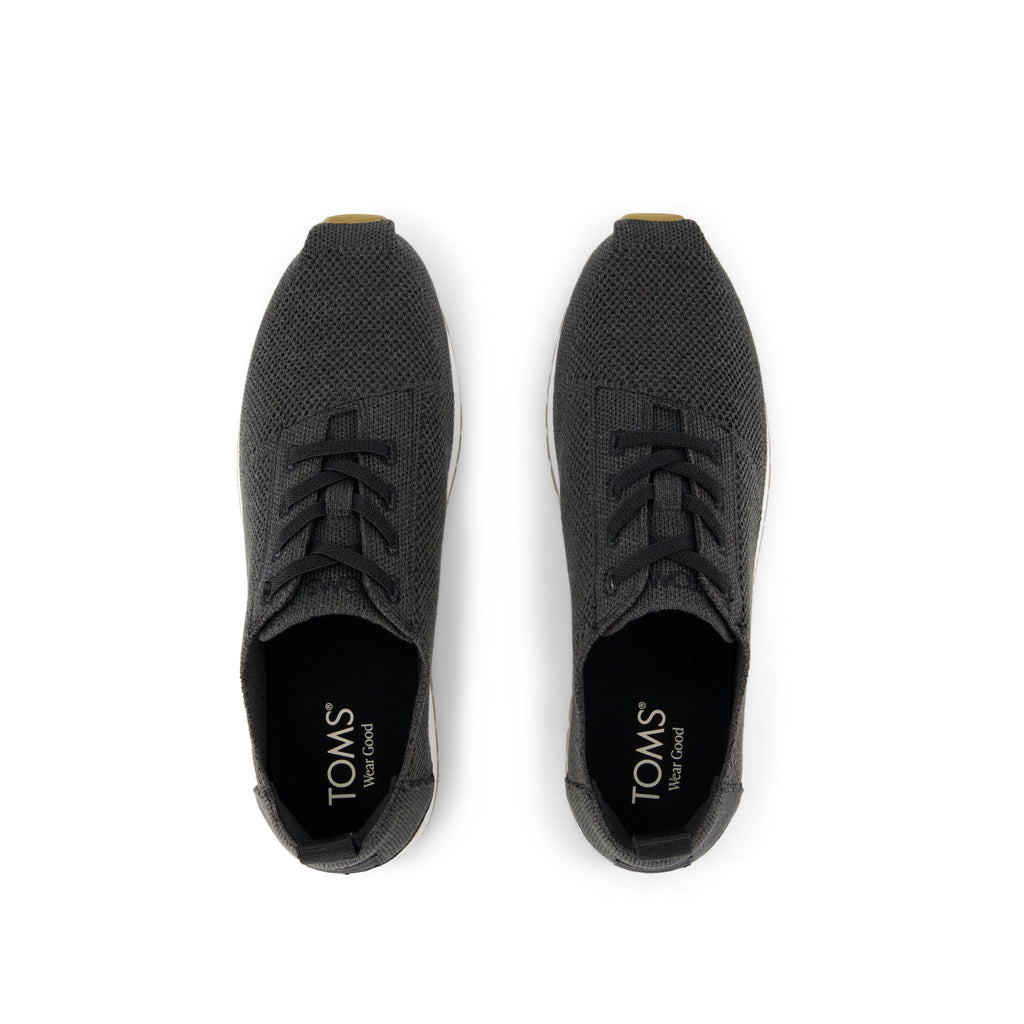Resident Plus Lace-Up Sneaker - Charcoal Engineered Knit Top View