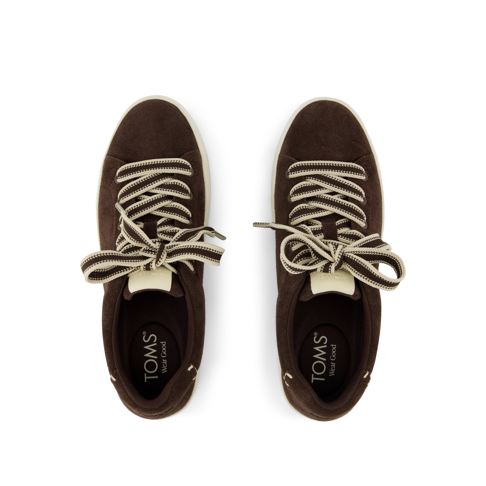 Rea Lace-Up Platform Sneaker - Chocolate Brown Suede Top View