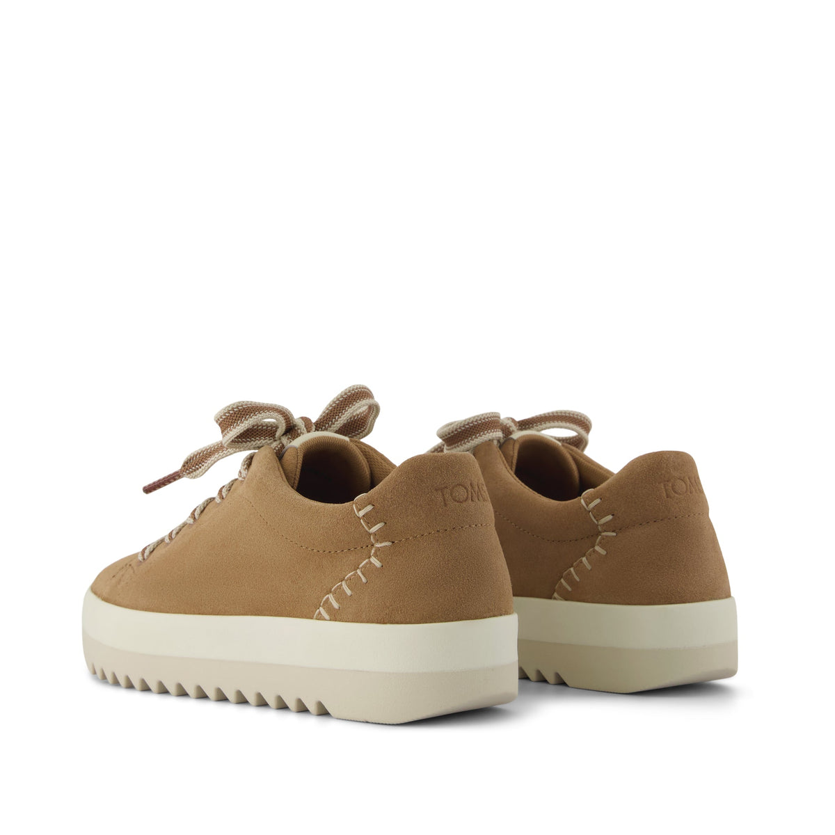Rea Lace-Up Platform Sneaker - Toffee Suede Back View