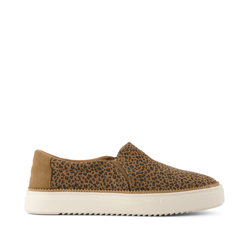 Emily Slip On Sneaker - Toffee Leopard Print Side View
