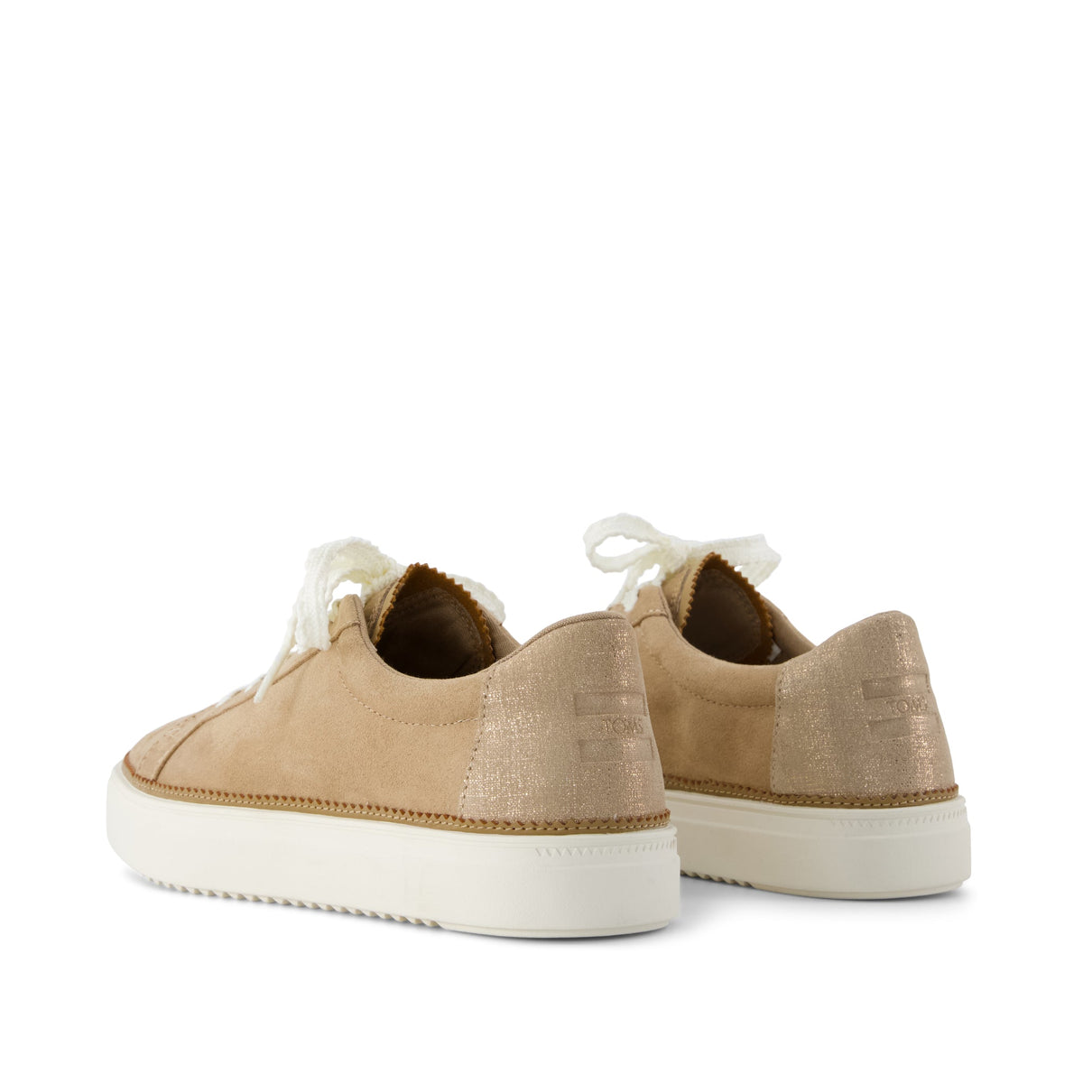 Izzy Lace-Up Sneaker - Taupe Premium Microfiber Suede Back View