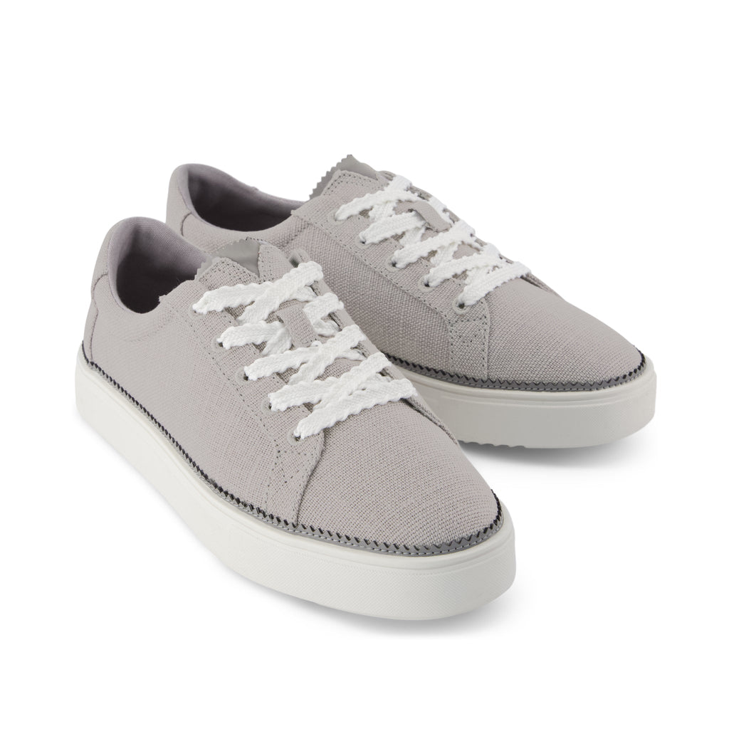 Izzy Lace-Up Sneaker - Drizzle Grey Heritage Canvas Front View