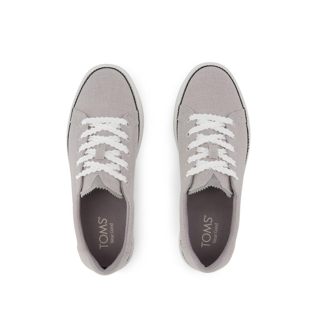 Izzy Lace-Up Sneaker - Drizzle Grey Heritage Canvas Top View