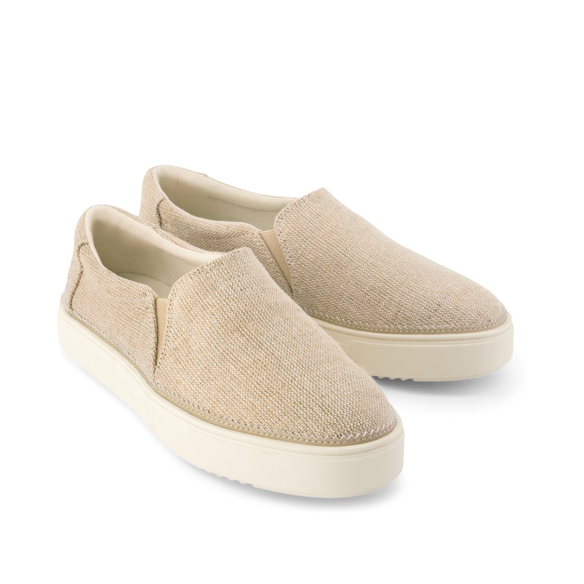 Emily Slip On Sneaker - Natural Undyed Heritage Canvas Front View