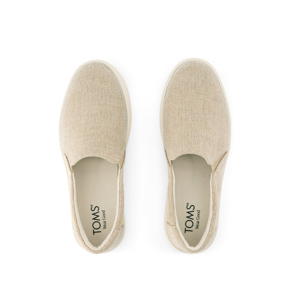Emily Slip On Sneaker - Natural Undyed Heritage Canvas Top View