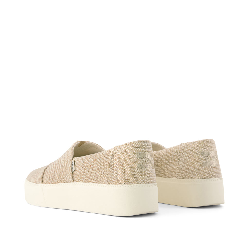 Asher Platform Slip On Sneaker - Natural Undyed Heritage Canvas Back View