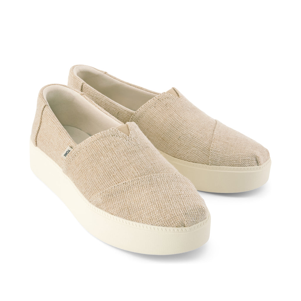 Asher Platform Slip On Sneaker - Natural Undyed Heritage Canvas Front View