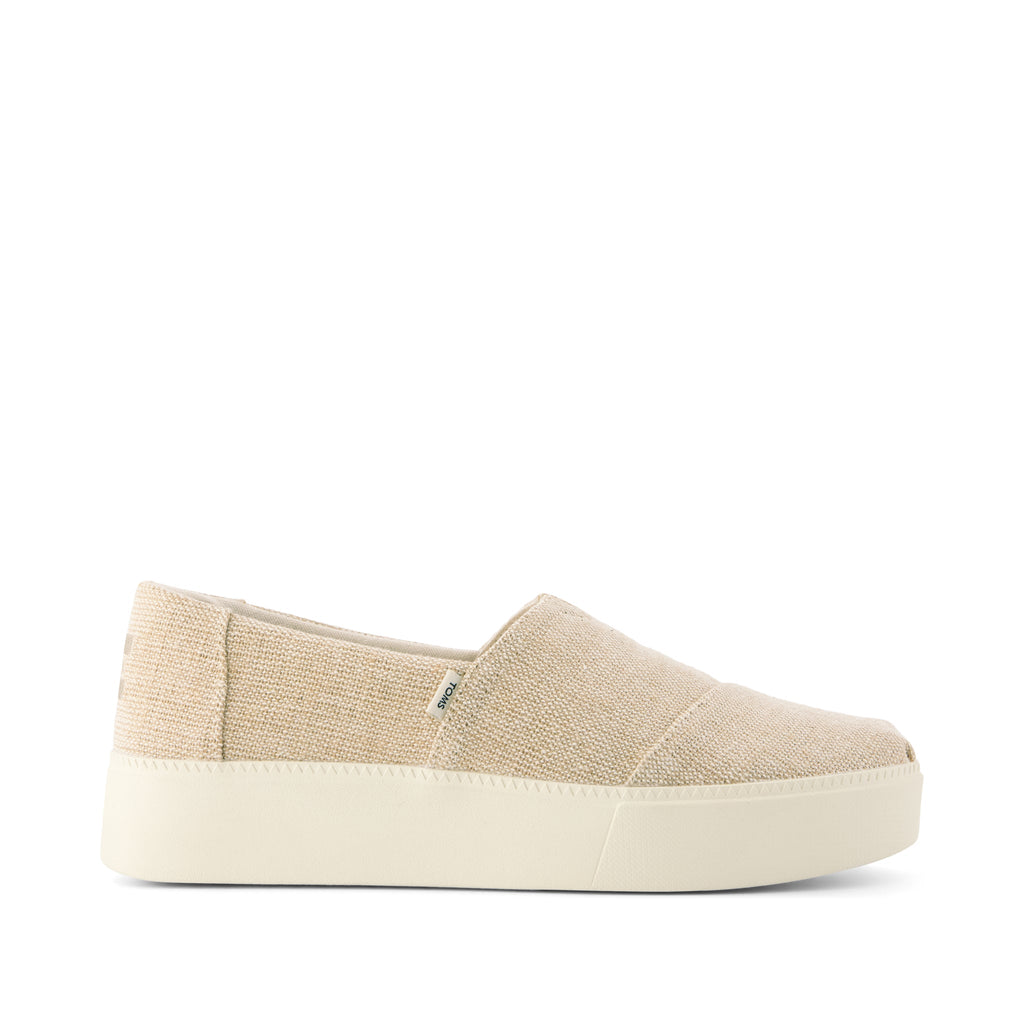 Asher Platform Slip On Sneaker - Natural Undyed Heritage Canvas Side View