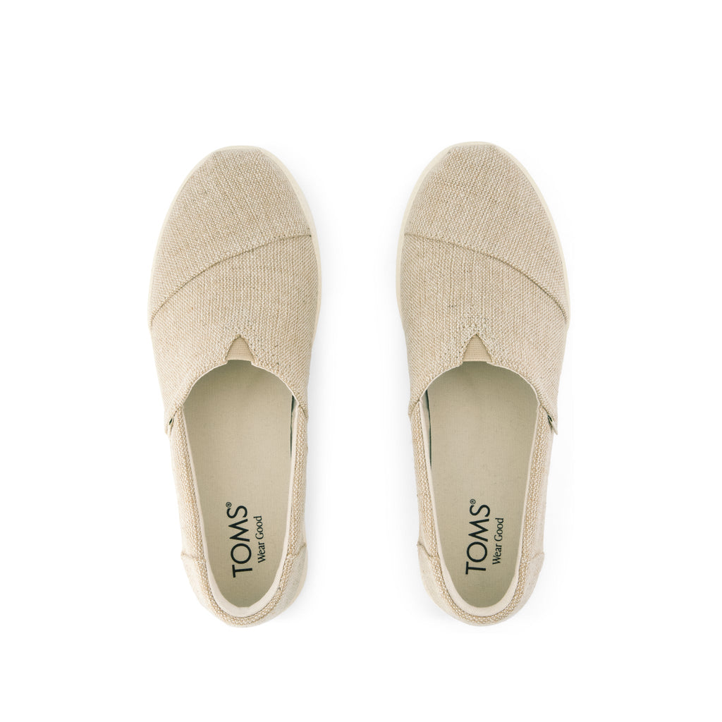 Asher Platform Slip On Sneaker - Natural Undyed Heritage Canvas Top View