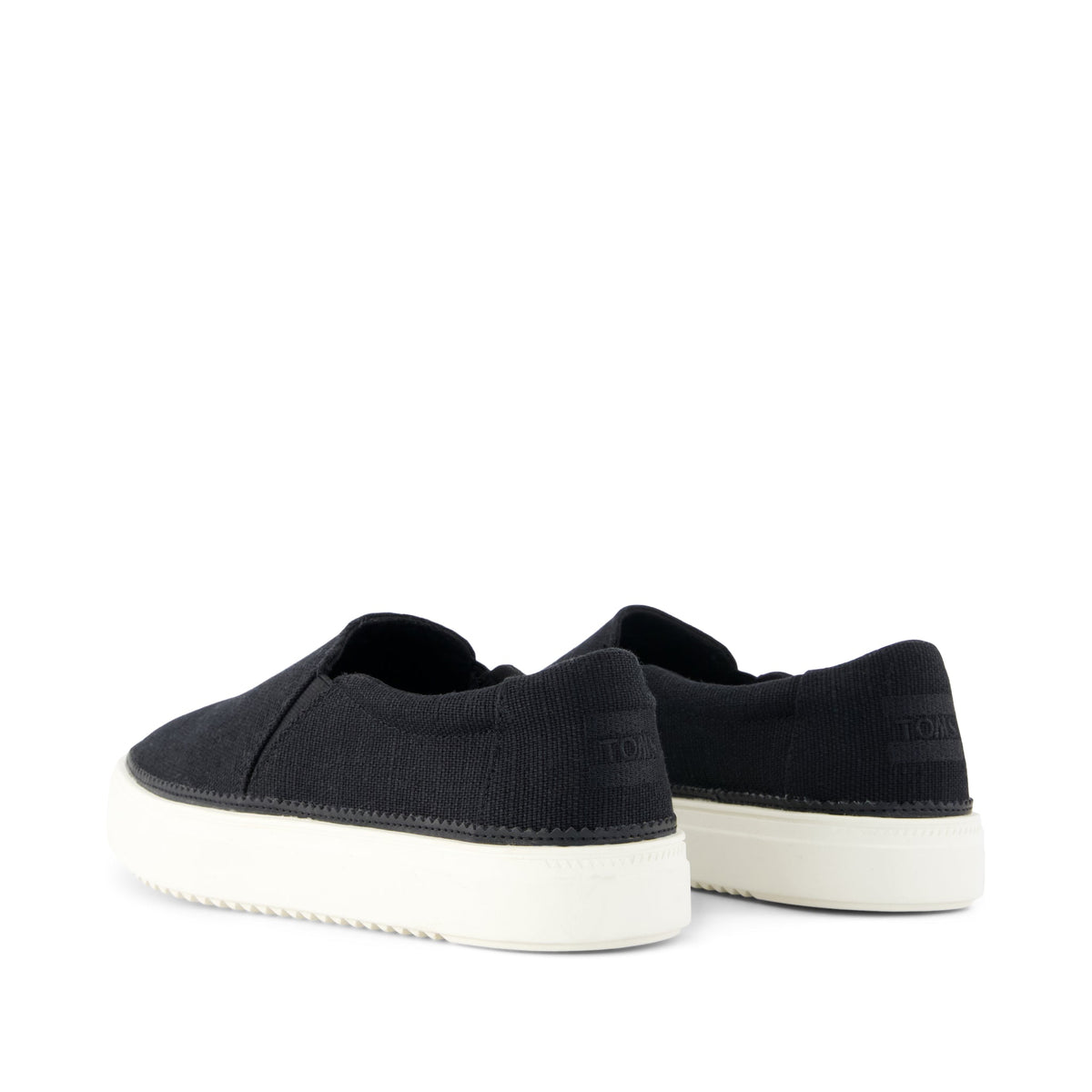 Emily Slip On Sneaker - Black Heritage Canvas Back View