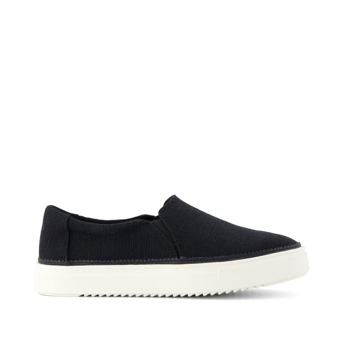 Emily Slip On Sneaker - Black Heritage Canvas Side View