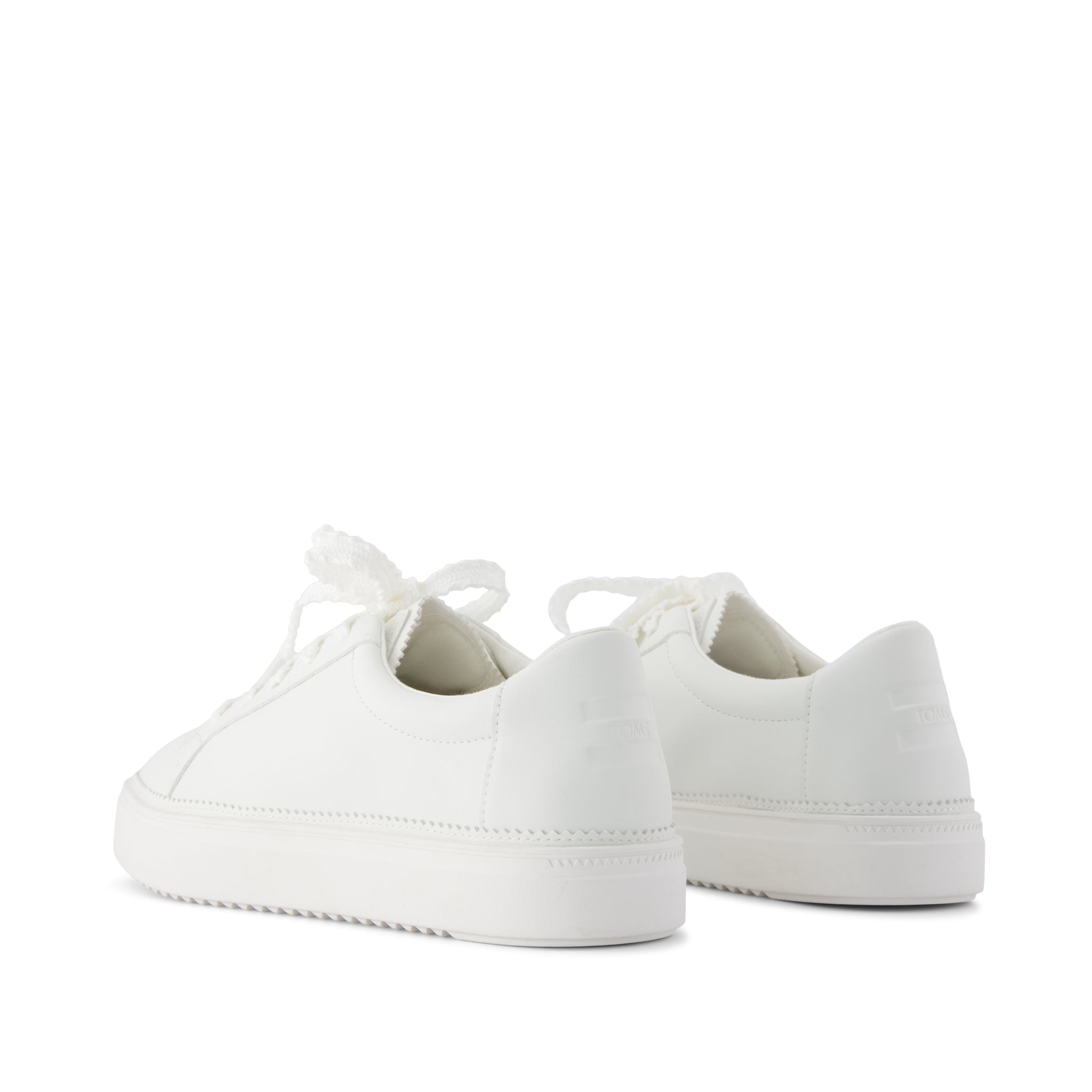 Izzy Lace-Up Sneaker - White Faux Leather Back View