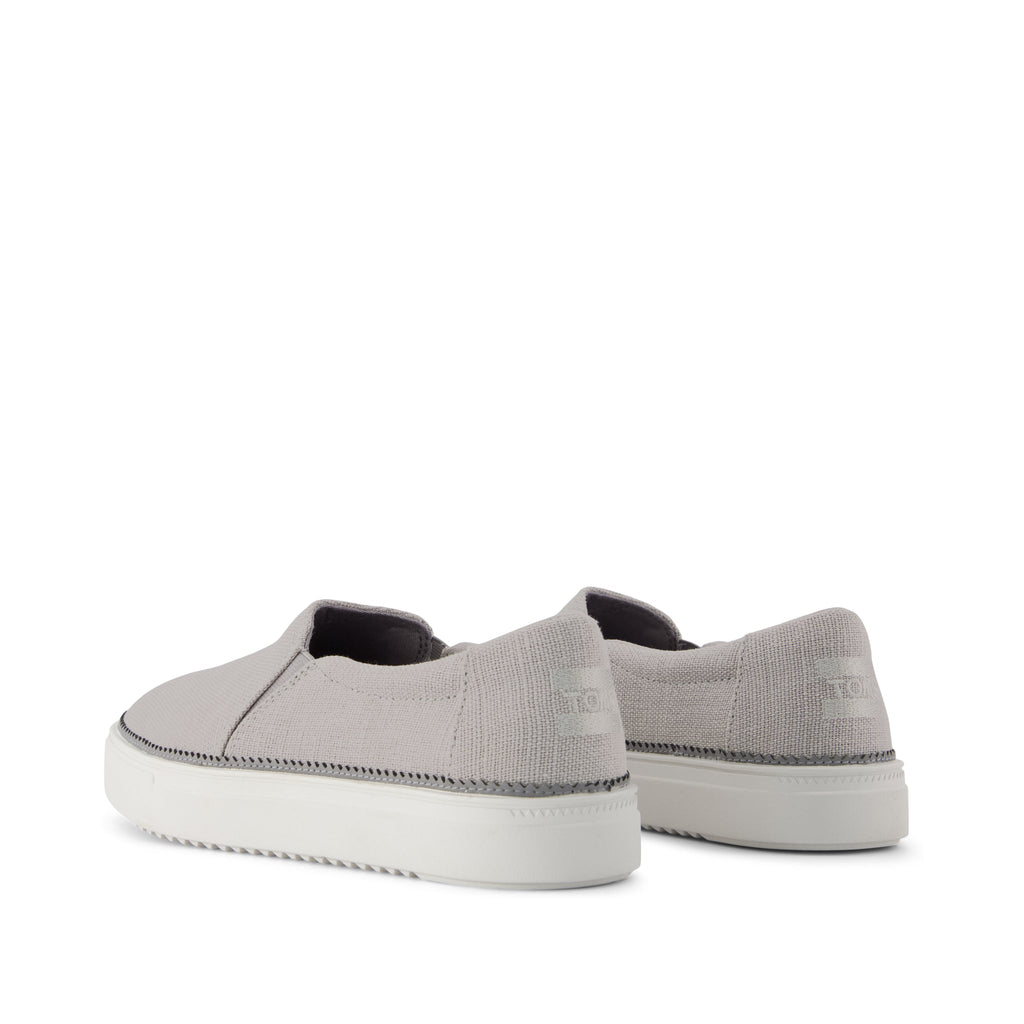 Emily Slip On Sneaker - Drizzle Grey Heritage Canvas Back View