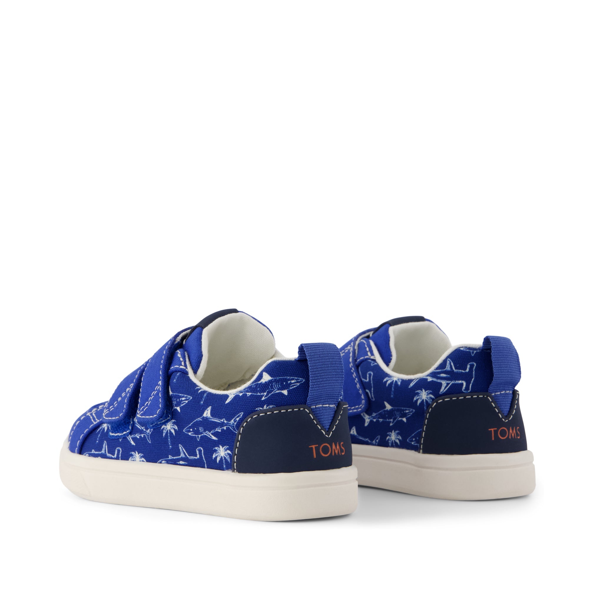 Cruz Double Strap Toddler Sneaker - Blue Iris Sharks Back View