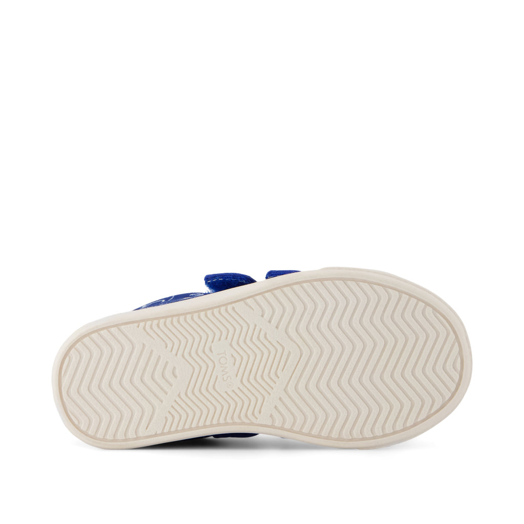 Cruz Double Strap Toddler Sneaker - Blue Iris Sharks Bottom Sole View