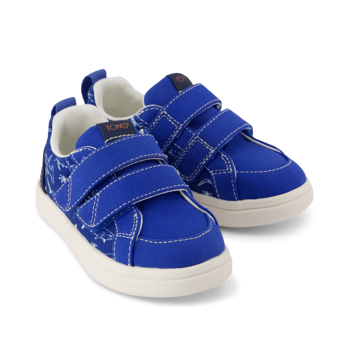 Cruz Double Strap Toddler Sneaker - Blue Iris Sharks Front View