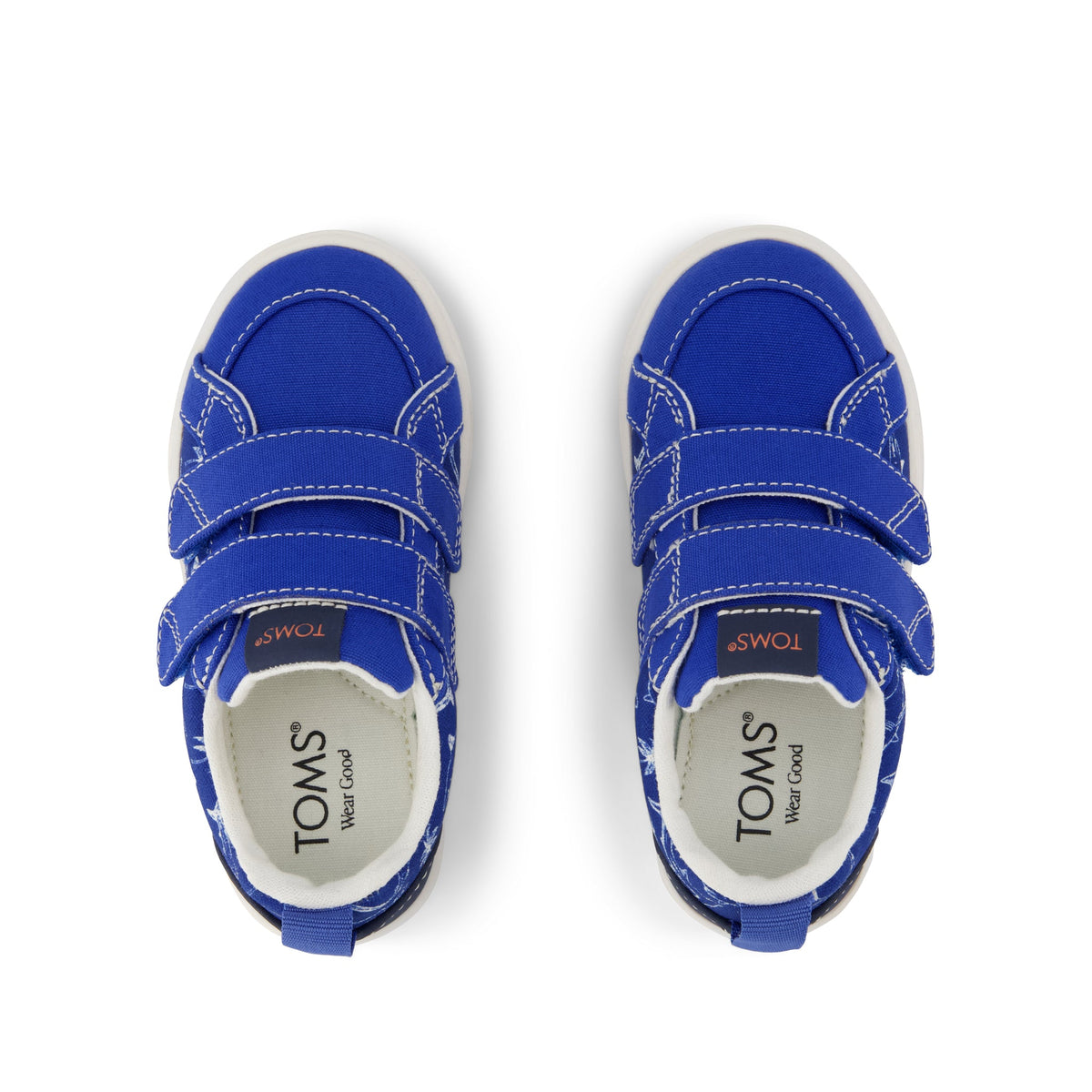 Cruz Double Strap Toddler Sneaker - Blue Iris Sharks Top View