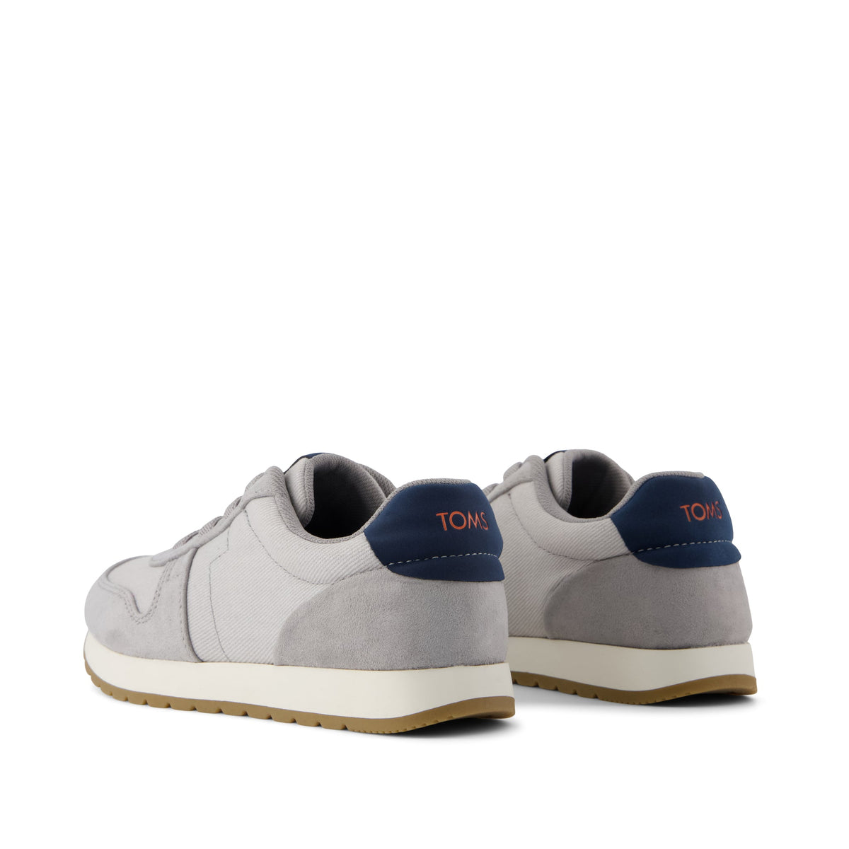 TRVL LITE Retro Runner Kids Sneaker - Water Repellent Drizzle Grey Vintage Twill Back View