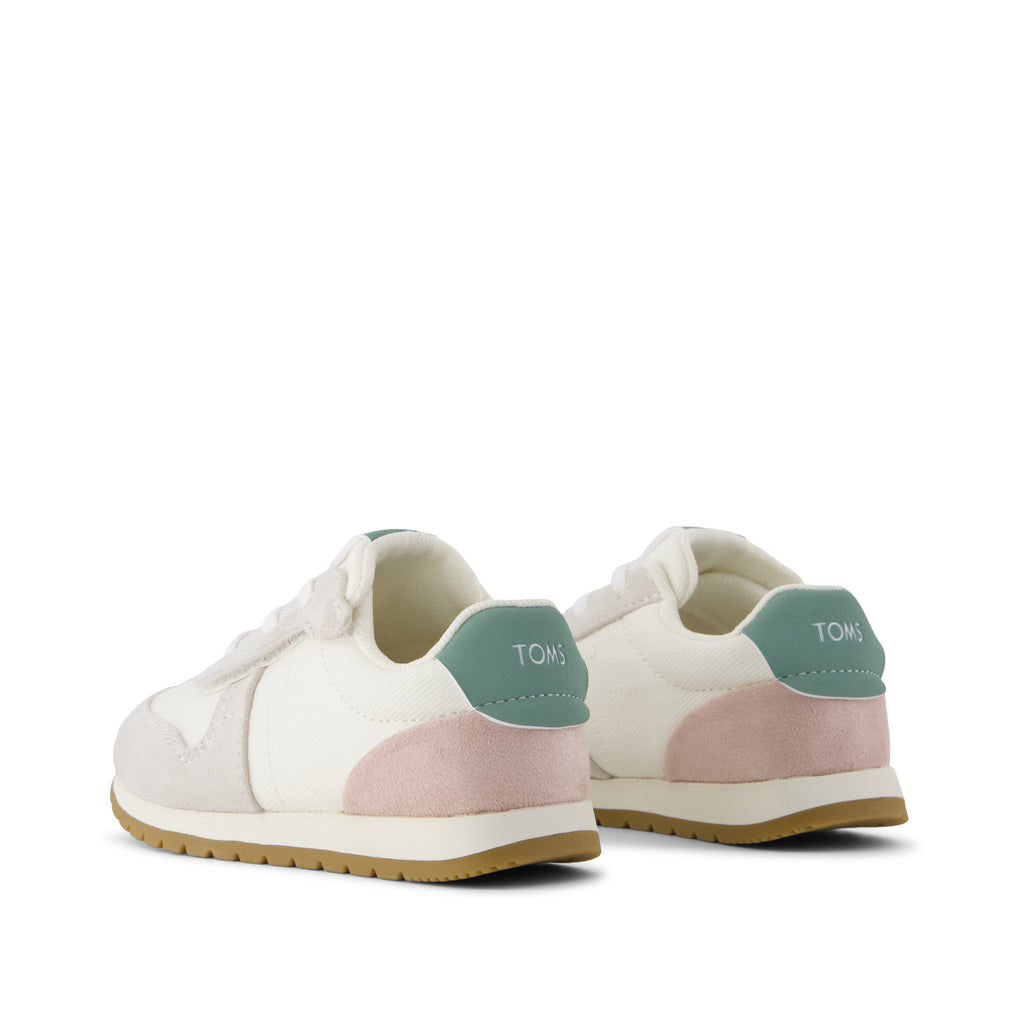 TRVL LITE Retro Runner Toddler Sneaker - Water Repellent Multi Egret Vintage Twill Back View