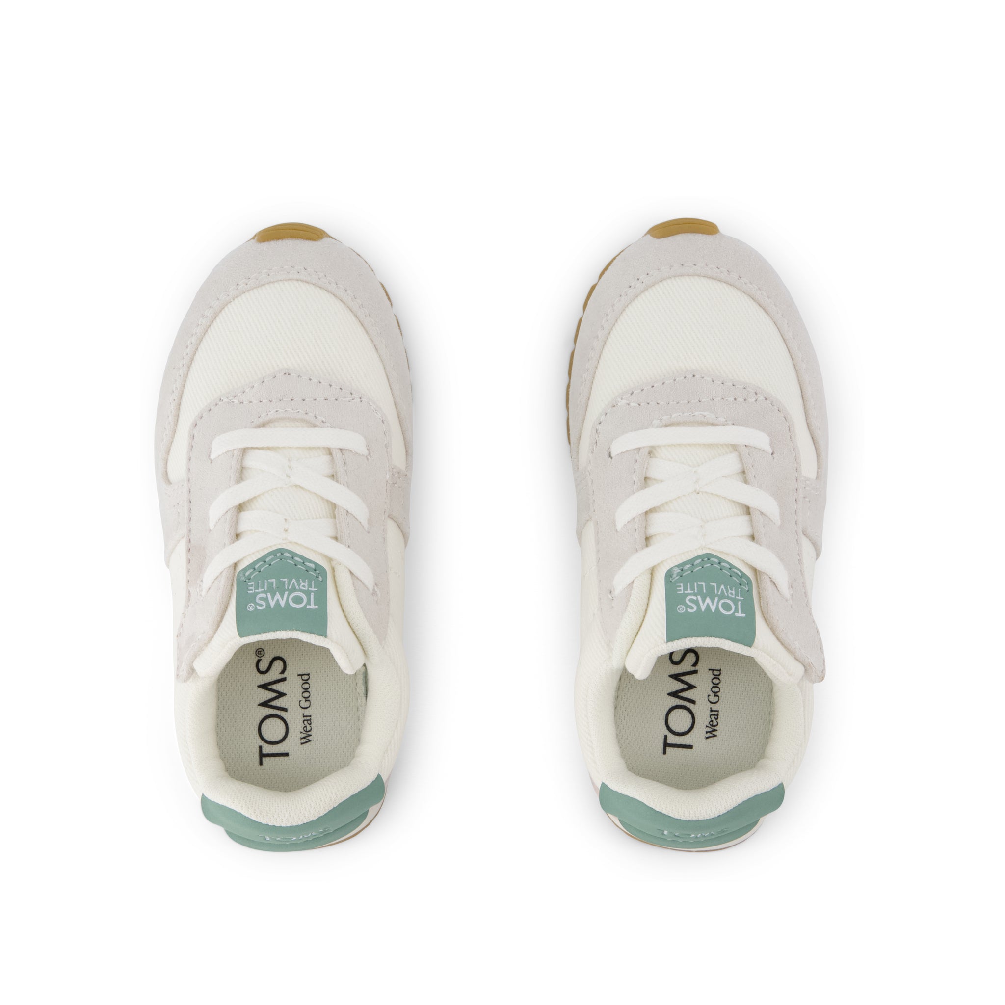 TRVL LITE Retro Runner Toddler Sneaker - Water Repellent Multi Egret Vintage Twill Top View