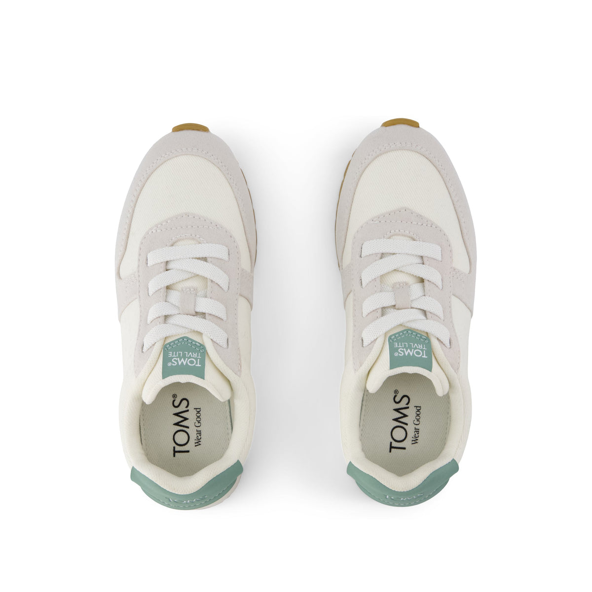 TRVL LITE Retro Runner Kids Sneaker - Water Repellent Multi Egret Vintage Twill Top View