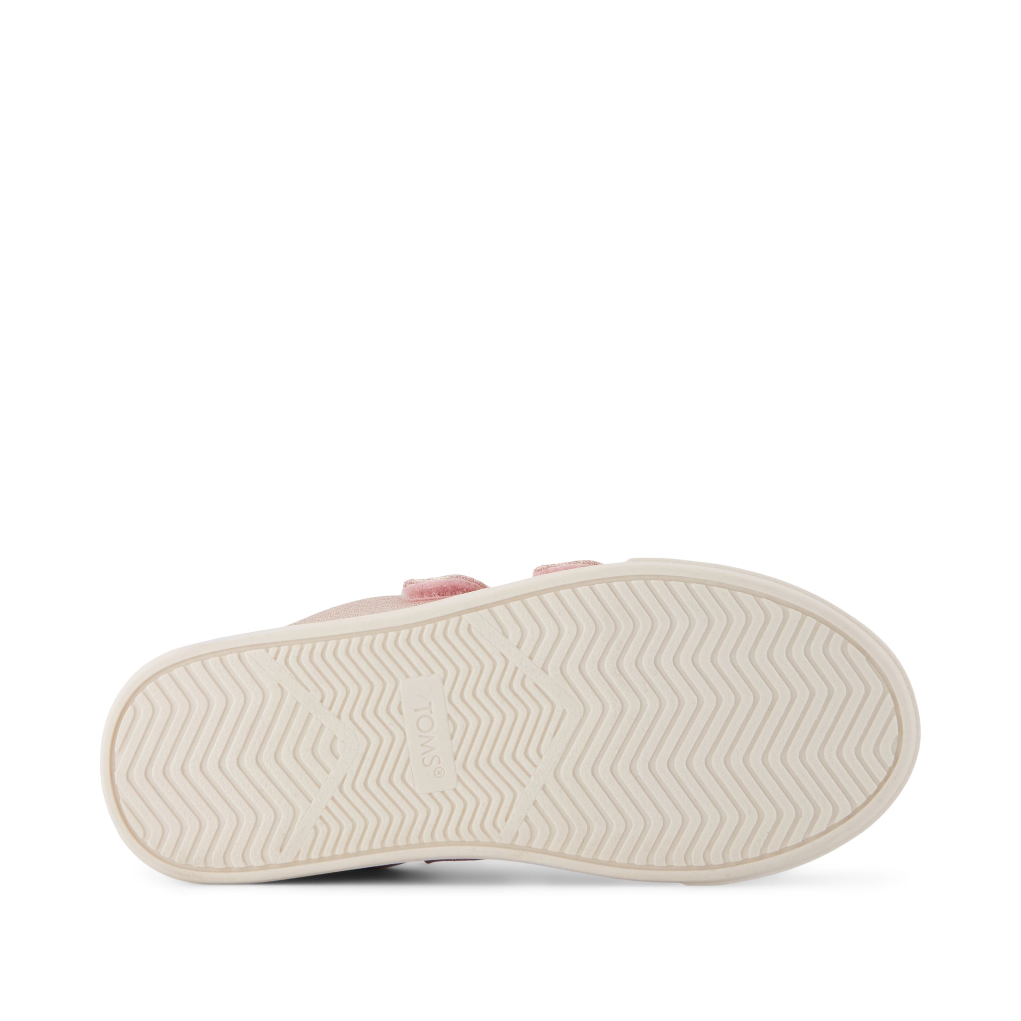Cruz Double Strap Kids Sneaker - Pink Quartz Iridescent Woven Bottom Sole View