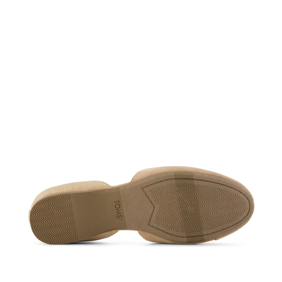 Gemma D'Orsay Flat - Taupe Metallic Crosshatch Suede Bottom Sole View