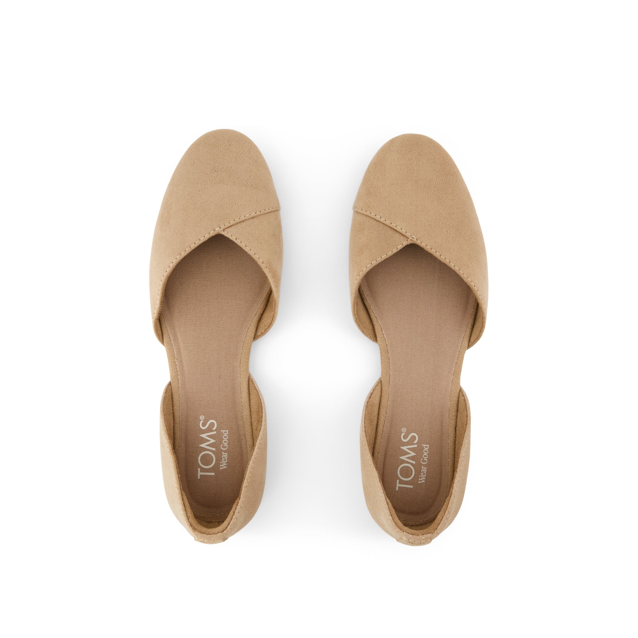 Gemma D'Orsay Flat - Taupe Metallic Crosshatch Suede Top View