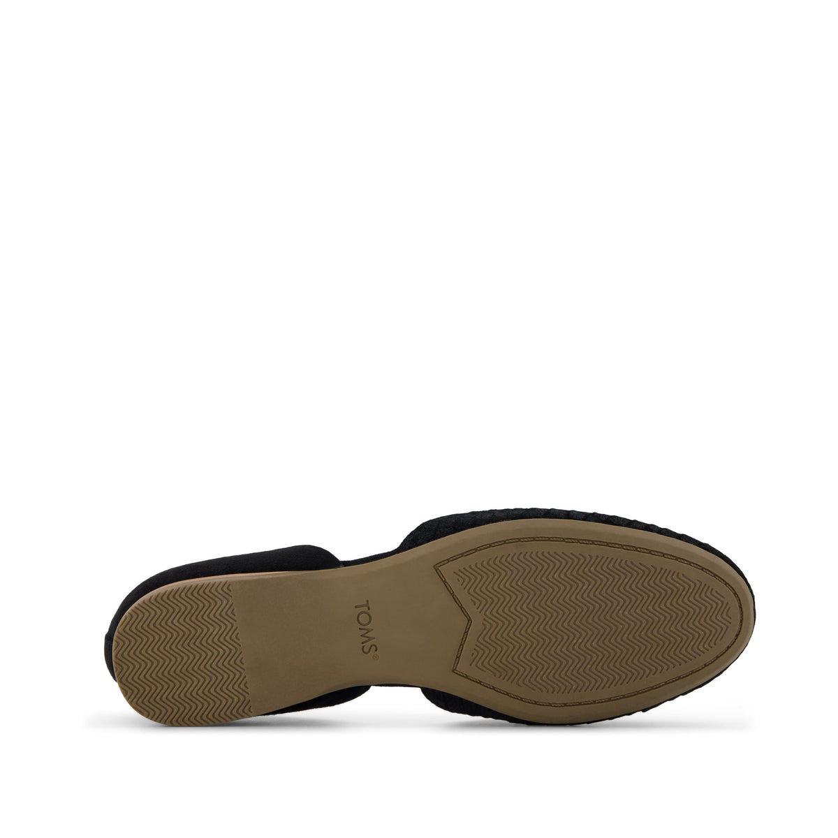 Gemma D'Orsay Flat - Black Croc Microsuede Bottom Sole View