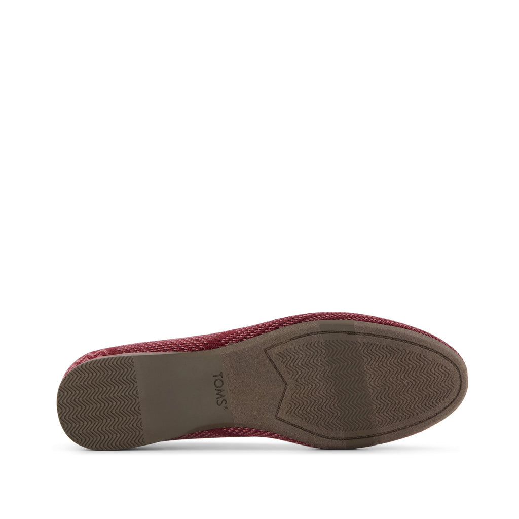 Gemma Flat - Burgundy Engineered Knit Bottom Sole View