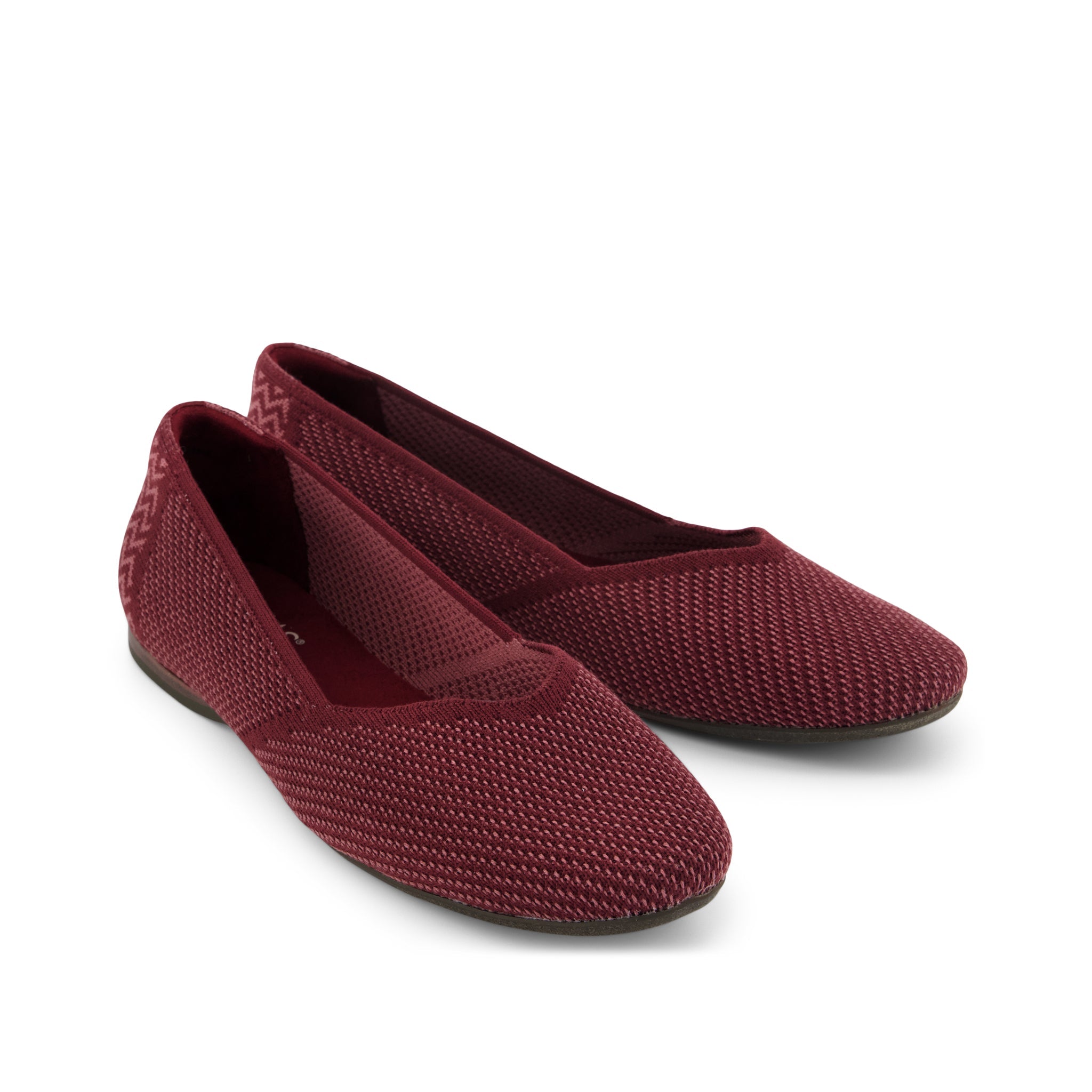 Gemma Flat - Burgundy Engineered Knit Front View